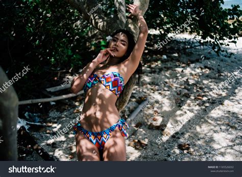 Sexy Asian Woman Colorful Bikini On ภาพสตอก 1165526032 Shutterstock