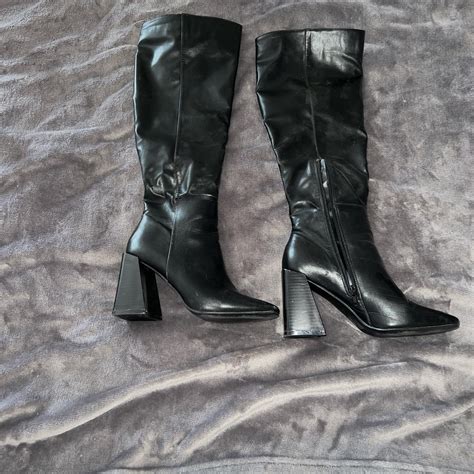 Black knee high boots In perfect condition, worn... - Depop