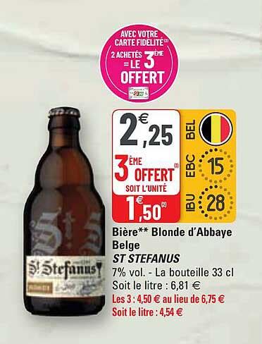 Promo Bi Re Blonde D Abbaye Belge St Stefanus Chez G Icatalogue Fr