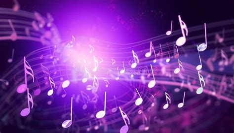 Abstract Purple Background With Musical Notes Stock Illustration