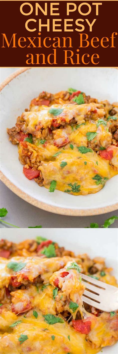 One Pot Mexican Beef And Rice Casserole