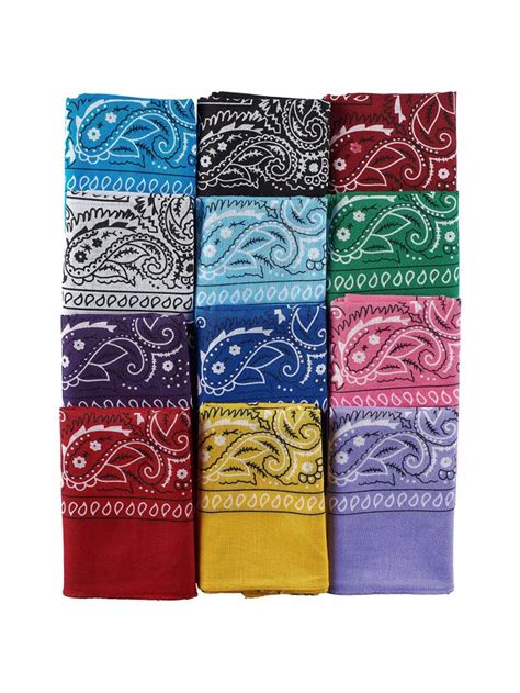 Dozen Paisley Bandanas One Pre Tied Paisley Bandana Biker Du Rag