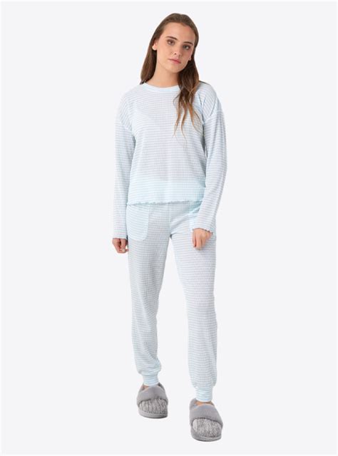 Ripley PIJAMA MUJER INDEX WAFFLE