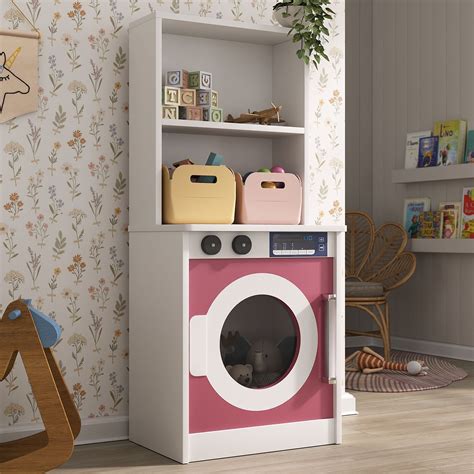 Maquina De Lavar De Brinquedo - Máquina de Lavar Roupa Infantil Brinquedo 100% Mdf:rosa | MadeiraMadeira