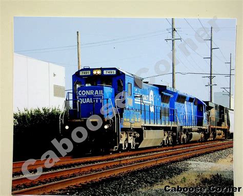 Conrail And Csx Railroad 7491 3130 5290 Dayton Ohio 2007 Color Photo