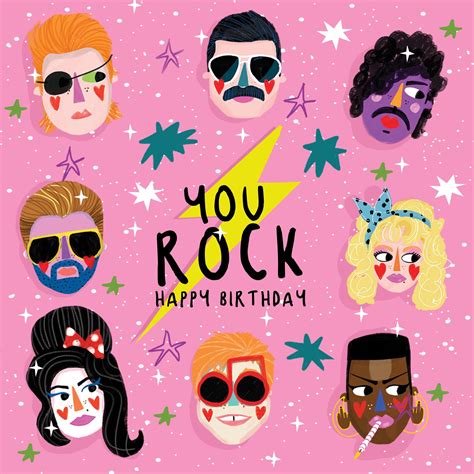 You Rock Happy Birthday Card – Boomf