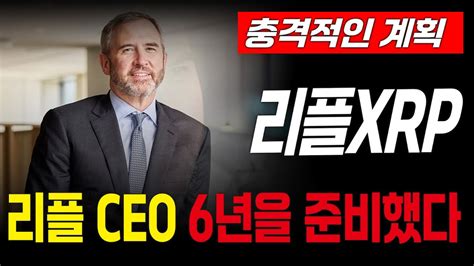 리플 전망 리플CEO 6년을 준비했다 충격적인 계획 발표 긴급속보 리플 XRP SEC 코인전략가 갈링하우스