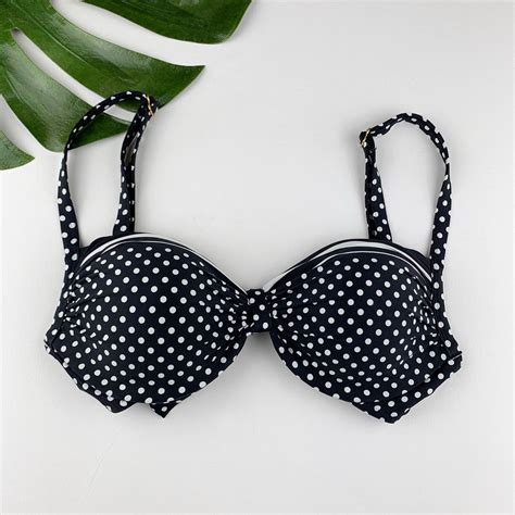 Coco Reef Black And White Polka Dot Bikini Top Size 3 Gem