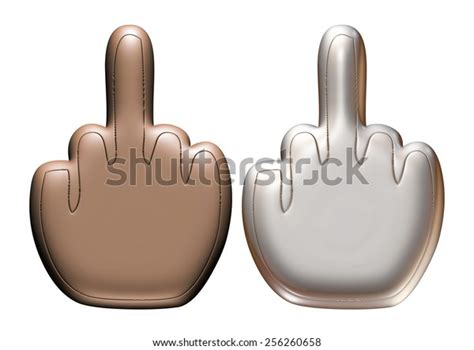 3d Fuck Middle Finger Metallic Symbol Stock Illustration 256260658