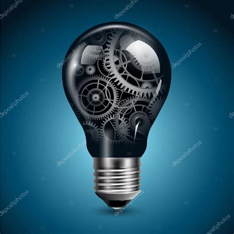 Light Bulb With Gears Stock Vector By Cobalt