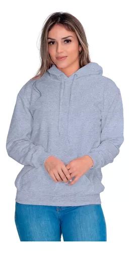 Moletom Liso Flanelado Feminino Blusa De Frio Canguru Parcelamento