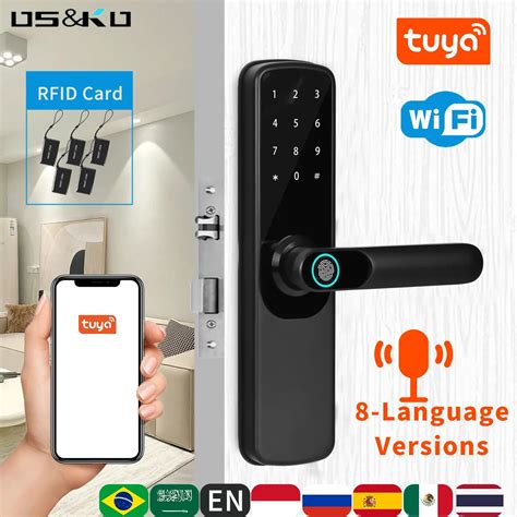 Дверной смарт-замок Tuya с Wi-Fi, биометрическим сканером отпечатков ...