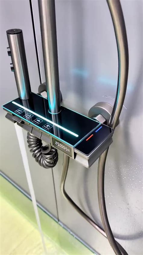 Hot Brass Wall Mounted Shower Digital Atmosphere Light Piano Digital Display Bathroom Led Shower