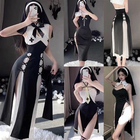 Sexy Lingerie Cosplay Sexy Nun Cute Uniform Suit Cos Hot Split Pure Attraction Pajamas Suit