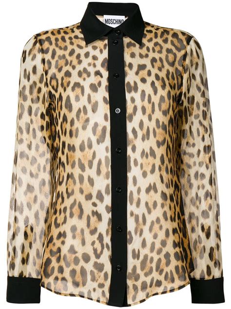 Moschino Leopard Print Shirt Brown Leopard Print Shirt Printed