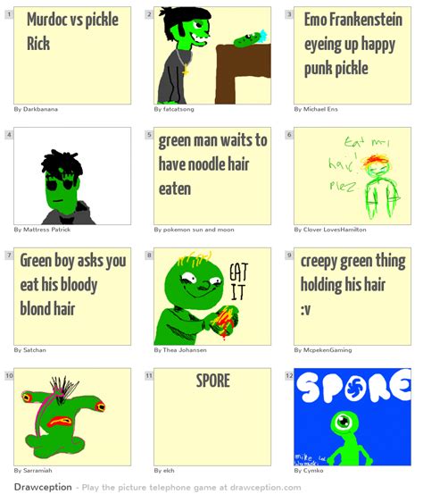Murdoc Vs Pickle Rick Drawception