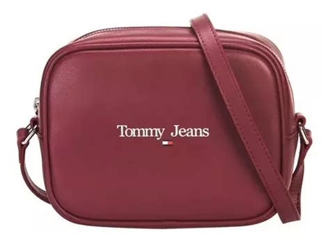 Bolsa De Ombro Vermelha Essencial Da Tommy Hilfiger Jeans Logotipo