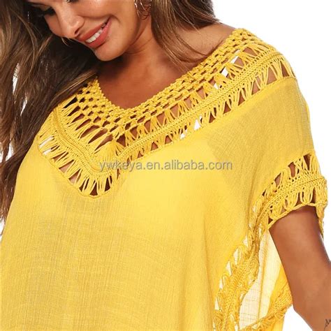 Wholesale 2024 Women Crochet Beach Bikini Cover Up Hollow Out Tassels Summer Beachwear Cover Ups