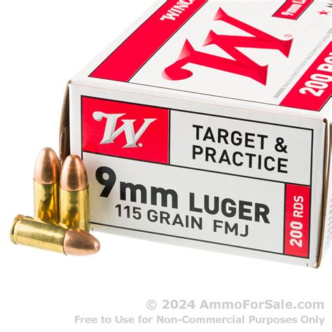 1000 Rounds Of Discount 115gr FMJ 9mm Ammo For Sale By Winchester