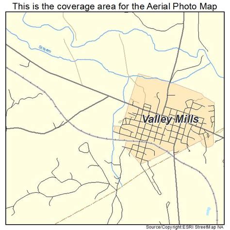 Aerial Photography Map of Valley Mills, TX Texas