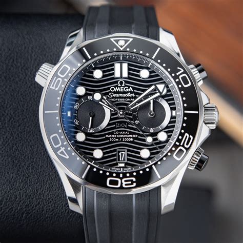 Omega Seamaster Diver M Smp With Bracelet Black Ceramic Chronograph