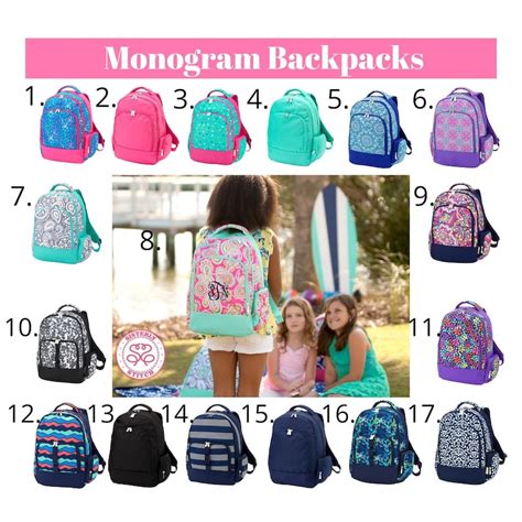 Monogram Girls Backpack Personalized Kids backpack Free | Etsy