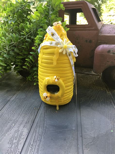 Clay Rope Beehive Bee Decor Beehive For A Wreath Bee Decor Etsy In