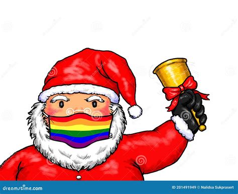 Santa Claus Gay Rainbow Face Mask Merry Christmas Stock Illustration Illustration Of Disease