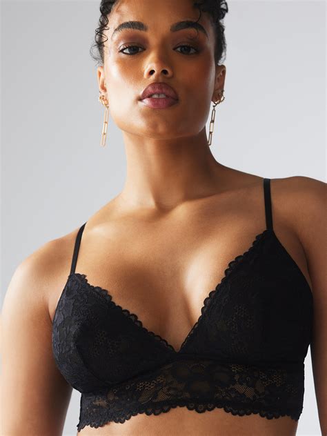 Floral Lace Triangle Bralette In Black Savage X Fenty France