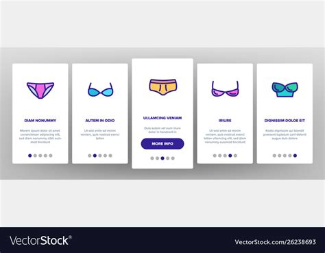 Lingerie Accessories Items Linear Royalty Free Vector Image