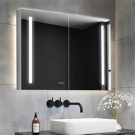 Tatub 40"x30" Led Medicine Cabinet Mirror for Bathroom, Double Door ...