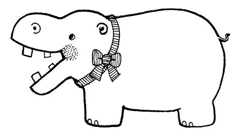 Hippo Clipart Black And White | Free download on ClipArtMag