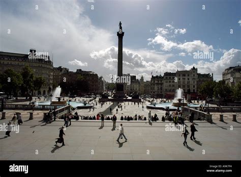 Trafalgar Square And Nelson S Column London England Showing New