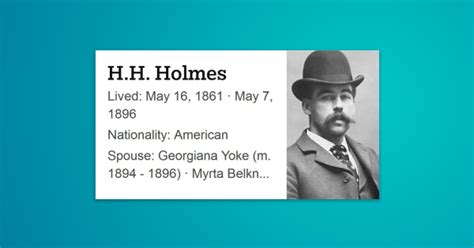 Herman Webster Mudgett, better known as Dr. Henry Howard Holmes or more