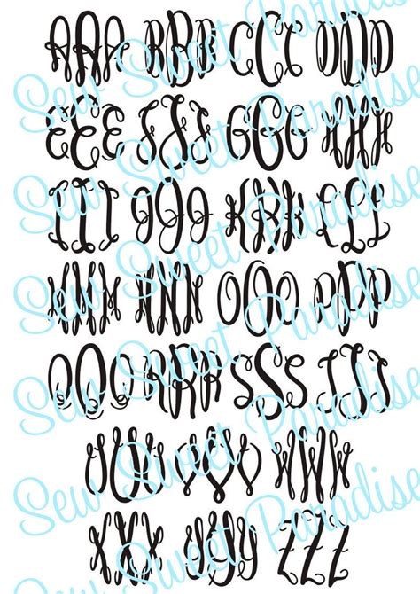 Monogram Font Bundle Ttf 6 Fonts Svg Monogram Alphabets Instant