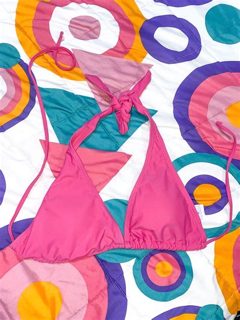 Pink Sassa Bikini String Top Women S Fashion Swimwear Bikinis Swimsuits On Carousell
