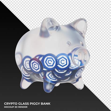 Premium Psd Cronos Cro Glass Piggy Bank With Crypto Coins D Illustration