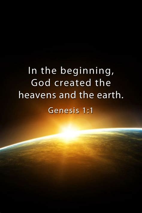 In The Beginning God Created The Heavens And The Earth Genesis