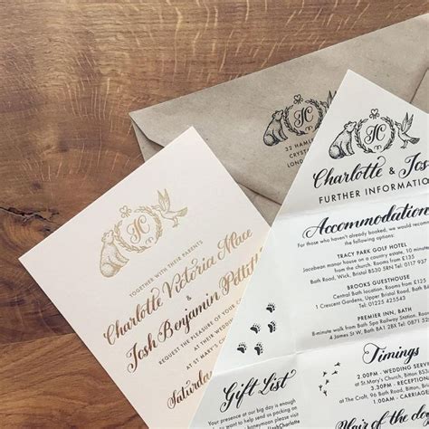 Gold Foil Wedding Invitations On Premium Card