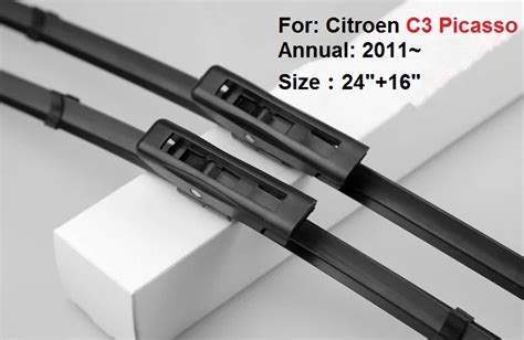 1 Set 2416 High Quality Bexceed Of Car Windshield Special Wiper Blade For Citroen C3