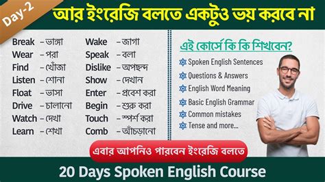 Days Spoken English Course Day Daily Use English Words For