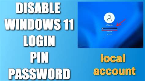 Windows How To Remove Pin And Password On Lock Screen With Local