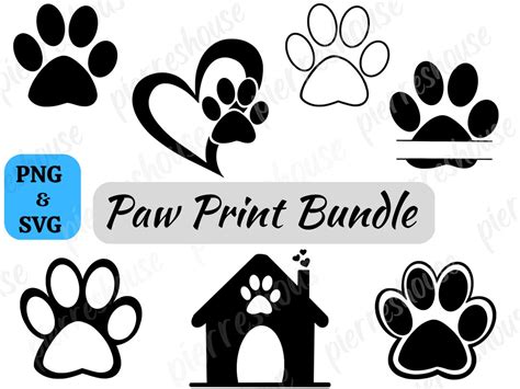 Paw Print Svg Bundle Paw Print Svg Dogcat Paw Print Paw Print