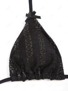 ZAFUL Women S Lace Bowknot Halter Tie String Thong Triangle Upside Down Bikini Set Matching Two