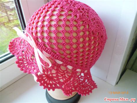*Шляпка" Малиновый колокольчик" - Все в ажуре... (вязание крючком ...