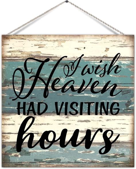 Amazon Rustic Farmhouse Wooden Sign Plaque Memorial I Wish Heaven