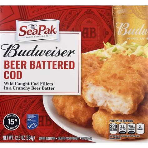 Seapak Shrimp Seafood Co Budweiser Beer Battered Cod