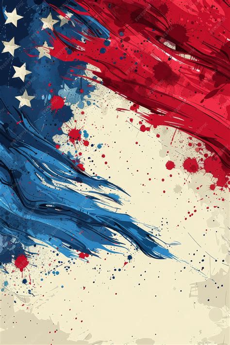 american flag painted  red white  blue premium ai generated image