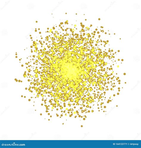 Abstract 3d Design Element Emblem Different Gold Lights Dots On White