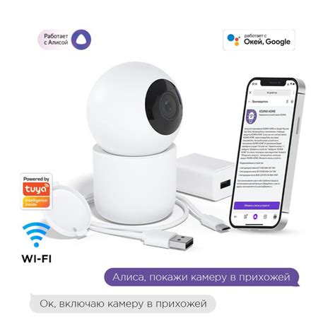 Умная камера Wi-Fi 2К 360 c Яндекс Алисой, Goggle Assistant, поддержка ...